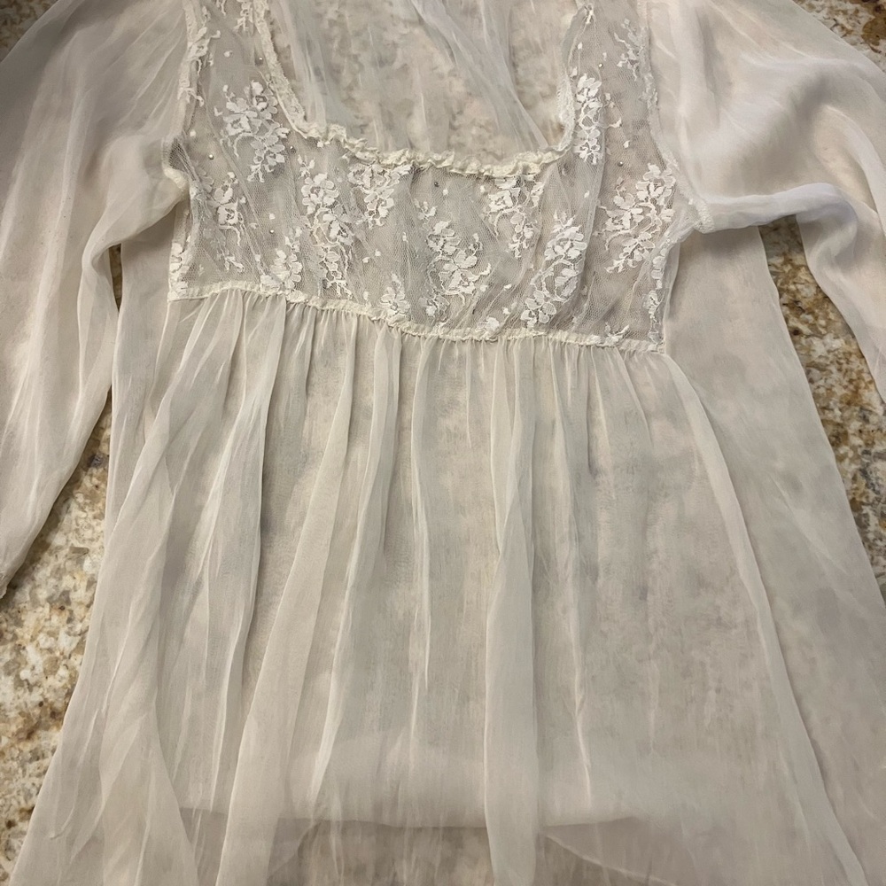 Elegant Sheer White Lace Top